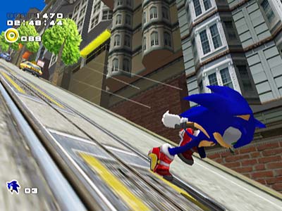 Sonic speeds down the hill